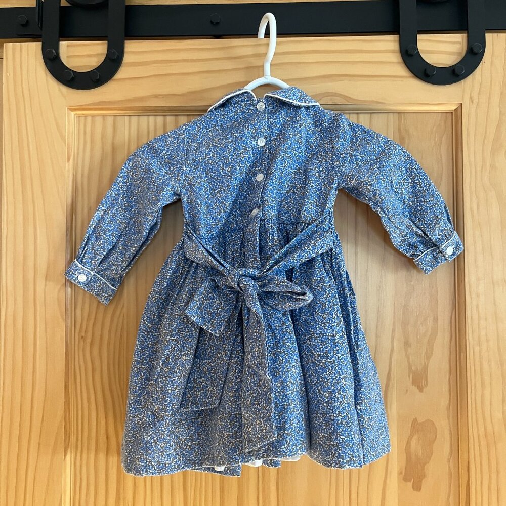 Blue Flower Smock Easter Dress - Picture 2 of 4
